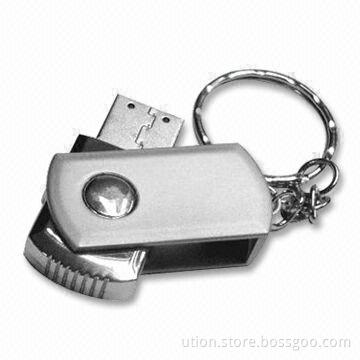 USB Flash Drive in Swivel Design, Supports USB 2.0 Interface, Free Logo and Sample